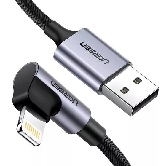 12_1732768111.png Ugreen USB A To Right Angle Lightning Cable 1M