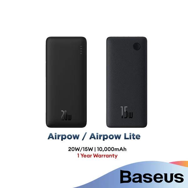 AIRPOW.webp Baseus Airpow 20W 10000mAh / Airpow Lite 15W 10000mAh Fast Charging Powerbank