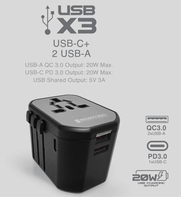 mceclip1100.jpg Soundteoh Travel Adaptor with 20W Quick Charger